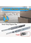 (1 Çift) Frenli Teleskopik Çekmece Rayı Bilyalı Dolap Çekmecesi Ray Metal En 4.3 cm Uzunluk 35 cm
