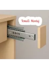 (1 Çift) Frenli Teleskopik Çekmece Rayı Bilyalı Dolap Çekmecesi Ray Metal En 4.3 cm Uzunluk 35 cm