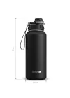1 Hand Leak-Proof Sızdırmaz Çelik Termos 1000 Ml Black ST-210