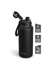 1 Hand Leak-Proof Sızdırmaz Çelik Termos 1000 Ml Black ST-210