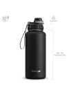 1 Hand Leak-Proof Sızdırmaz Çelik Termos 1000 Ml Black ST-210