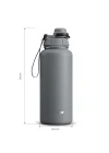 1 Hand Leak-Proof Sızdırmaz Çelik Termos 1000 Ml Grey ST-214