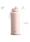 1 Hand Leak-Proof Sızdırmaz Çelik Termos 1500 ML Icy Pink ST-255
