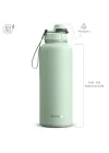 1 Hand Leak-Proof Sızdırmaz Çelik Termos 1500 ML Smoke Green ST-256
