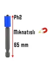 10 Adet Mıknatıslı Bits Uç PH2 65 mm Renkli Vida Tutucu Sökme Yıldız Matkap Vidalama Ucu S2 Çeliği