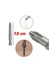 (10lu SET) Mıknatıslı Yıldız PH2 Bits Uç 75 mm Kutulu Manyetik 1/4 Matkap Ucu 7.5 cm Uzunluk