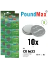 10 x 1632 CR1632 DL1632 3V Lityum Madeni Para Pilleri