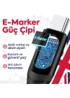 100W Type-C to Type-C Dijital LED Ekranlı Göstergeli Hızlı Şarj Kablosu E-Mark Çipli, Dayanıklı Örgülü, 1.2m, USB-C PD 3.0, iPhone 15 16,17 Xiaomi Telefon, Macbook Tablet ile Uyumlu