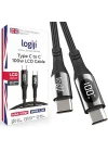 100W Type-C to Type-C Dijital LED Ekranlı Göstergeli Hızlı Şarj Kablosu E-Mark Çipli, Dayanıklı Örgülü, 1.2m, USB-C PD 3.0, iPhone 15 16,17 Xiaomi Telefon, Macbook Tablet ile Uyumlu