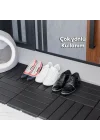 1066 Bahçe Balkon Teras Banyo Paspası 9lu Zemin Karosu Antrasit