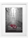 (11x14, 1 Pack, White) - 28cm x 36cm White Wood Picture Frame with Glass Front; Made to Display Pictures 20cm x 25cm with Mat or 28cm x 36cm Without Mat; Hanging Hardware Included
