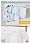 12 Adet Çocuk Elbise Askısı, Bebek Askısı, Beyaz