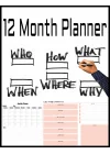 12 Month Planner: track habits, bills, birthday reminder, to-do list, monthly and weekly schedule