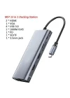 12in1 Dock Station 2 Adet HDMI Uyumlu 1000 Mbps 4K USB C Adaptörü USB 3.0 VGA RJ45 Pd Için Macbook Pro Tipi C Docking Dizüstü Yer Yapma Istasyonları Type-C Adaptör ZR610