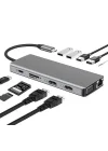 12in1 Dock Station 2 Adet HDMI Uyumlu 1000 Mbps 4K USB C Adaptörü USB 3.0 VGA RJ45 Pd Için Macbook Pro Tipi C Docking Dizüstü Yer Yapma Istasyonları Type-C Adaptör ZR610
