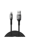 12W 2.4A USB-A to Lightning iPhone iPad ile Uyumlu Örgülü Hızlı Şarj ve Data Kablosu 2 Metre