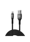 12W 2.4A USB-A to Lightning iPhone iPad ile Uyumlu Örgülü Hızlı Şarj ve Data Kablosu 2 Metre
