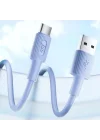 12W USB-A to Type-C Silikon Hızlı Şarj ve Data Kablosu Mavi 1 Metre