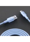 12W USB-A to Type-C Silikon Hızlı Şarj ve Data Kablosu Mavi 1 Metre