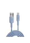 12W USB-A to Type-C Silikon Hızlı Şarj ve Data Kablosu Mavi 1 Metre