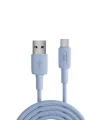 12W USB-A to Type-C Silikon Hızlı Şarj ve Data Kablosu Mavi 1 Metre