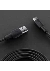 12W USB-A to Type-C Silikon Hızlı Şarj ve Data Kablosu Siyah 1 Metre