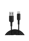 12W USB-A to Type-C Silikon Hızlı Şarj ve Data Kablosu Siyah 1 Metre