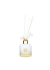 130 ml Beyaz Cam Şişe Seramik Çiçek Taşlı Bambu Çubuklu White Jasmine Oda Kokusu