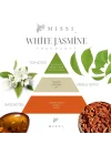 130 ml Beyaz Cam Şişe Seramik Çiçek Taşlı Bambu Çubuklu White Jasmine Oda Kokusu