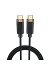 1m Usb-C To Usb-C Örgülü Şarj Kablosu - Siyah