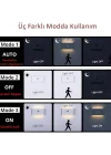 2 Adet Beril İki Yönlü Sensörlü Şarjlı LED Aplik, 5W 2700K Sıcak Işık, DC 5V, 110° Hareket Algılama, 3-5m Sensör Mesafesi, 20 Saat Sabit Işık Süresi, Otomatik/Manuel Modlu – ABS Gövde