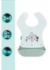 2-in-1 Katlanır Mama Önlüğü / Powder Green