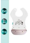 2-in-1 Katlanır Mama Önlüğü / Powder Pink