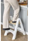 2 Katlı Katlanır Merdiven Tabure, Kaydırmaz Tabanlı, 200 kg Kapasiteli (KREM)
