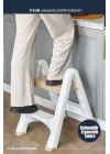 2 Katlı Katlanır Merdiven Tabure, Kaydırmaz Tabanlı, 200 kg Kapasiteli (KREM)