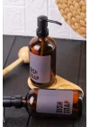 2li Amber Cam Sıvı Sabunluk Seti Standlı Gri Etiketli