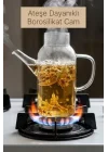 2Li Bambu Kapaklı Borosilikat Cam 600 ML Yağlık Seti