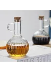 2li Bambu Stand ile Cam Yağdanlık ve Sirkelik Seti, Yemek Masası ve Sofralarınız İçin Bambu Standlı Şık Masa Üstü Yağ ve Sirke Şişeleri