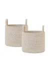 2li Bej Kırçıllı Pamuklu Halat Sepet Set 26 x 22 cm