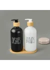 2Lİ BLACK-WHİTE SİYAH BEYAZ SIVI SABUNLUK 500-ML ALT TEPSİLİ