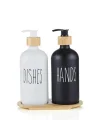 2Lİ BLACK-WHİTE SİYAH BEYAZ SIVI SABUNLUK 500-ML ALT TEPSİLİ
