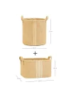 2li Çizgili Jüt Sepet Set 1 Adet 30 x 31/1 Adet 30 x 21 x 18 cm