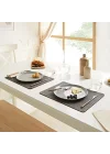 2li Gri Renk Deri Amerikan Servis 40 x 30 cm