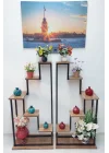 2Li Merdiven Çiçeklik, Saksılık, Balkon, Bahçe Dekor.raf,stant