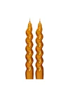 2li Twirl Glow Gold Şamdan Mum Seti (18 cm)