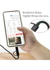 2si 1 Arada Çok Hızlı Şarj Kablosu USB Adan Tip-c Kablosuna USB Adan Mikro USB Kablosuna Naylon Örgülü USB Adan Cye/Tip C/Mikro USB Şarj Cihazı Senkronizasyon Kablosu (Siyah/3.3 ft)