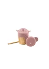 2si 1 Arada Kapaklı ve Pipetli Organik Bambu Alıştırma Bardağı - Pink 1073643