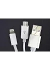 2 Uçlu Lightning-Micro Usb Kablo 1M Beyaz