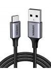 2.0 A USB-A & USB-C Örgülü Şarj ve Data Kablosu, 50 Santimetre, Siyah, 60125