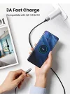 2.0 A USB-A & USB-C Örgülü Şarj ve Data Kablosu, 50 Santimetre, Siyah, 60125